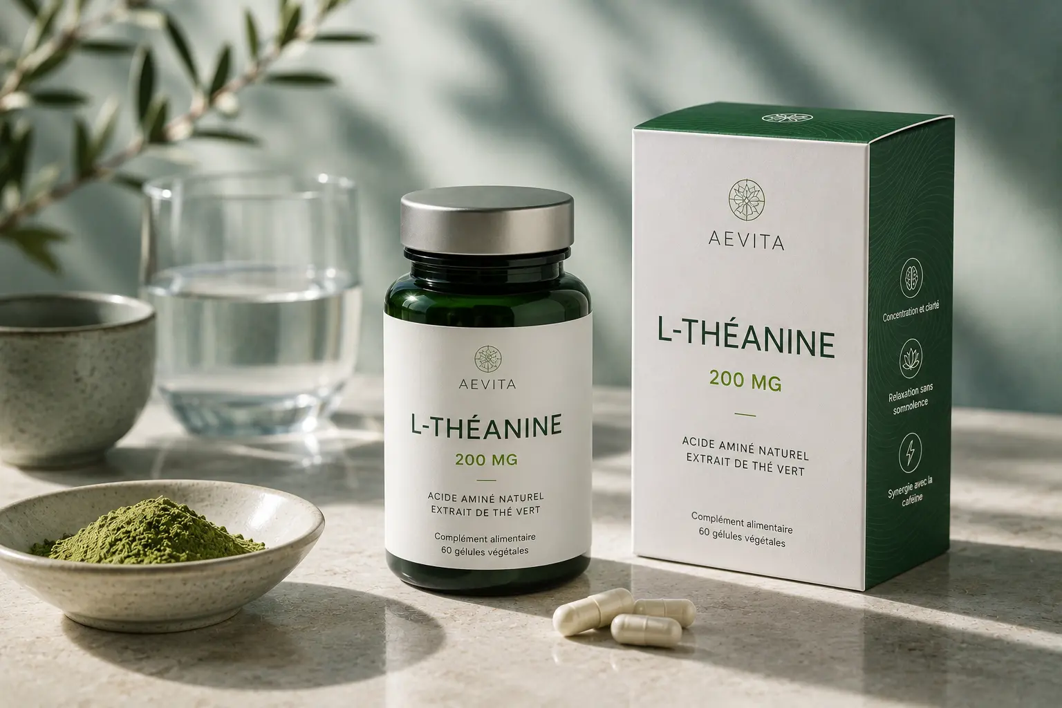 L-théanine bienfaits dosage synergie caféine
