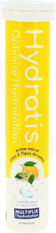 Tube de pastilles Hydratis citron et fleur de sureau